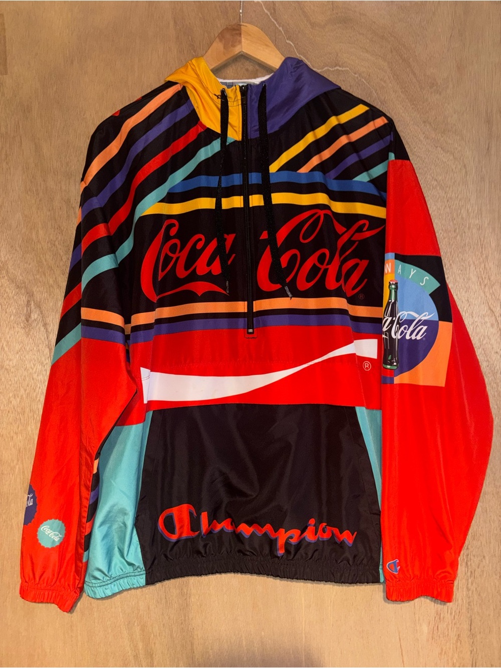 Champion x Coca-Cola XL Retro Colorblock Windbreaker Jacket